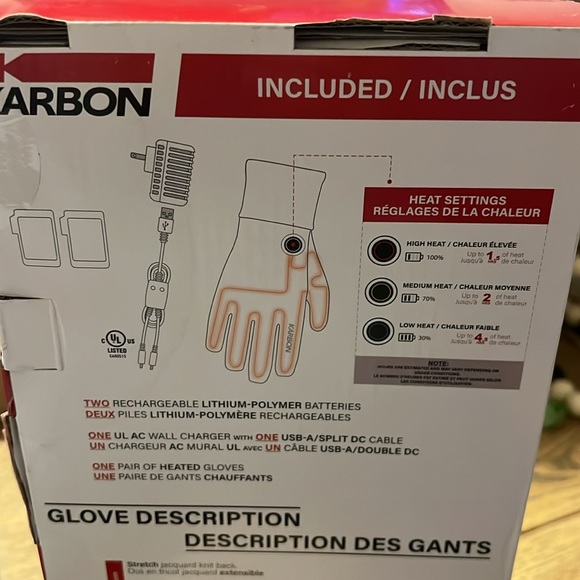 Karbon heated sports gloves with leather palm - Picture 9 of 10